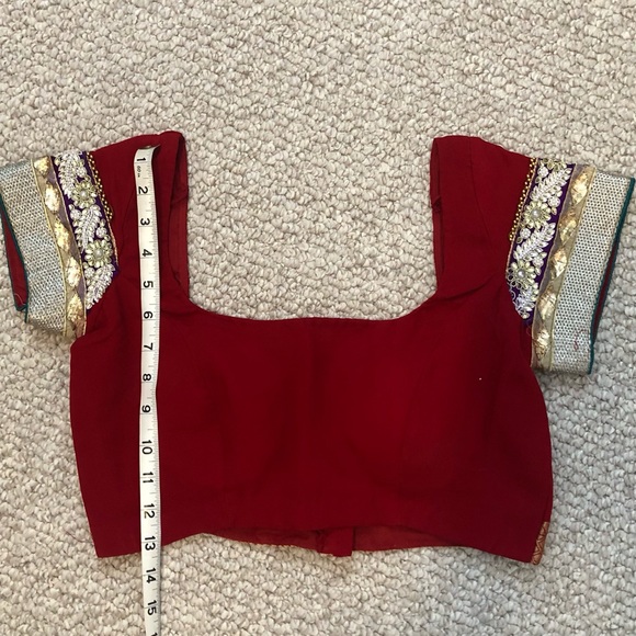 Indian Red and Yellow Sari - Picture 13 of 13